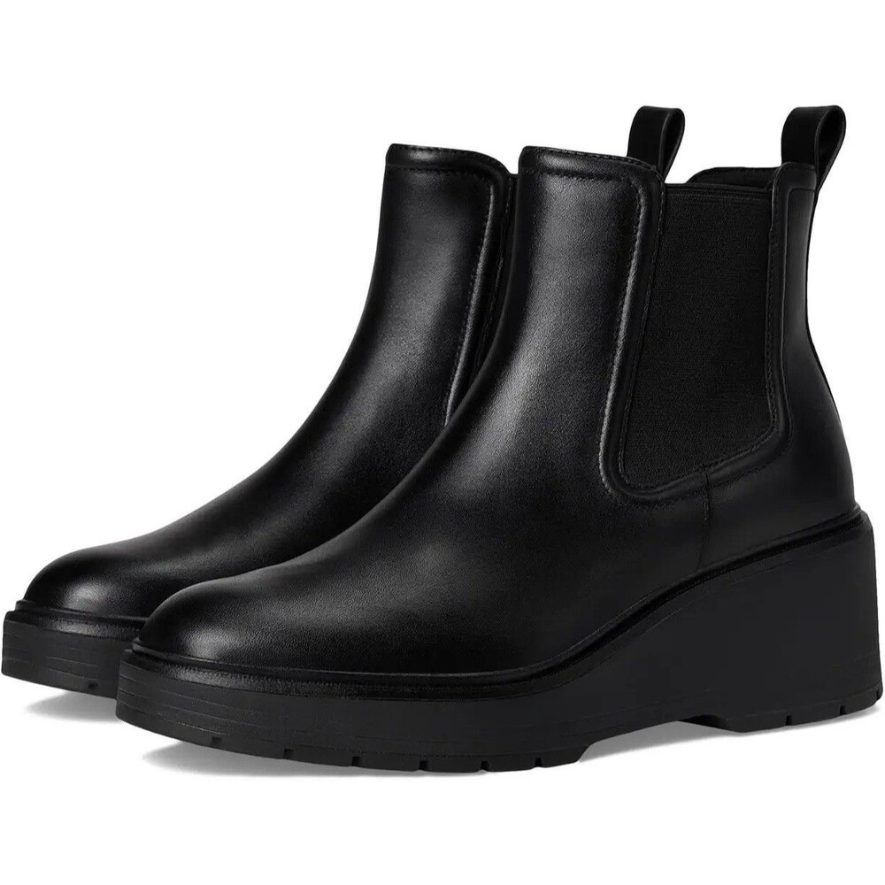 Cole Haan 7.5 Boots Zerogrand Cityquest Waterproof Wedge Black Bootie EU 38 NIB